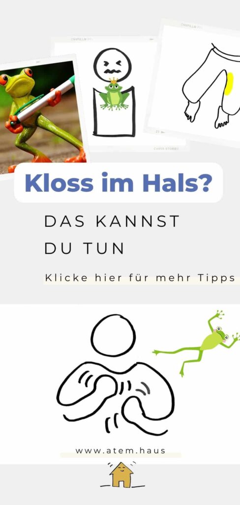 Pin-Grafik mit Illustrationen zum Blog und Froschfotos