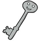 Schlüssel mit lachendem Gesicht