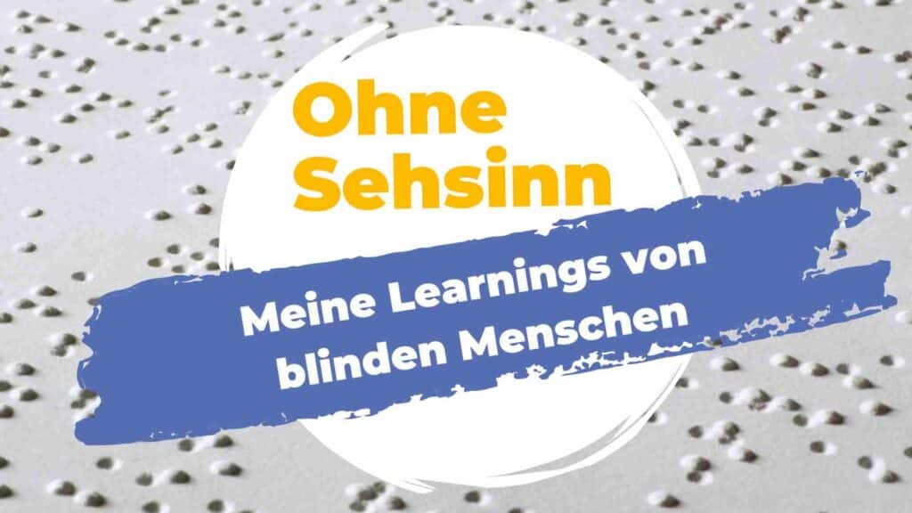 Leben ohne Sehsinn. Meine Learnings. Hintergrund doppelseitig gedrucktes Braille