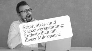 Zähneknirschen: Gähnender Businessmann. Titel: Ärger, Stress und Nackenverspannungen: Diese Mikropause löst deine Kiefergelenke