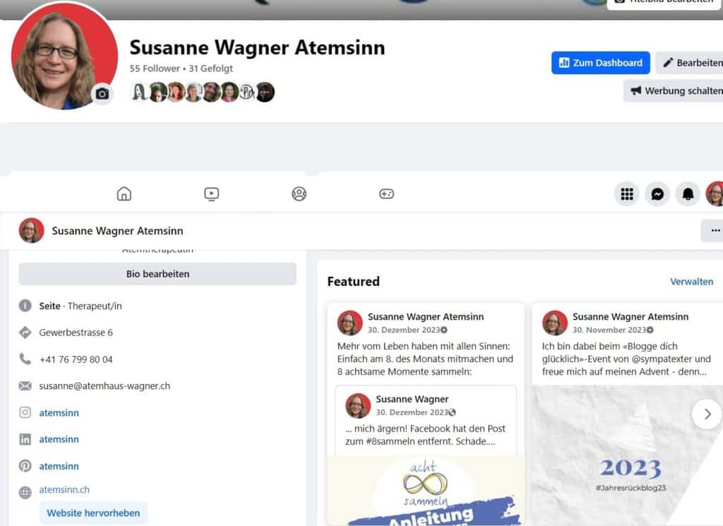 Profil-Foto Facebook Susanne Wagner Atemsinn 13. Oktober 2024