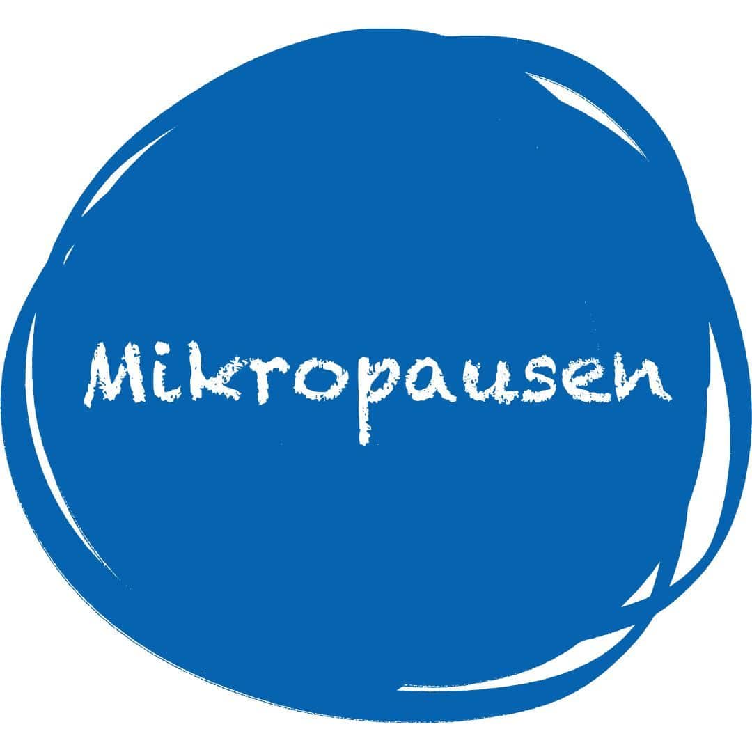 blauer Punkt mit Text: Mikropausen