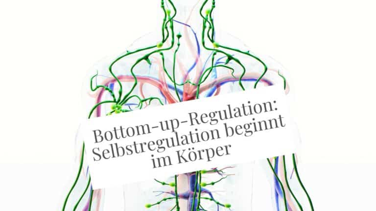 Bottom-up-Regulation: Menschlicher Körper schematisch dargestellt mit Nervenbahndn zwischen Hals und Rumpf