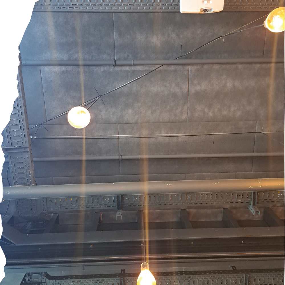 Decke im Restaurant Daizy mit Glühbirnen