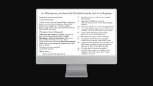 Grafik mit Desktop-PC, auf dem Bildschirm wird der Beginn des pdfs mit den 100 Mikropausen im Alltag angezeigt.