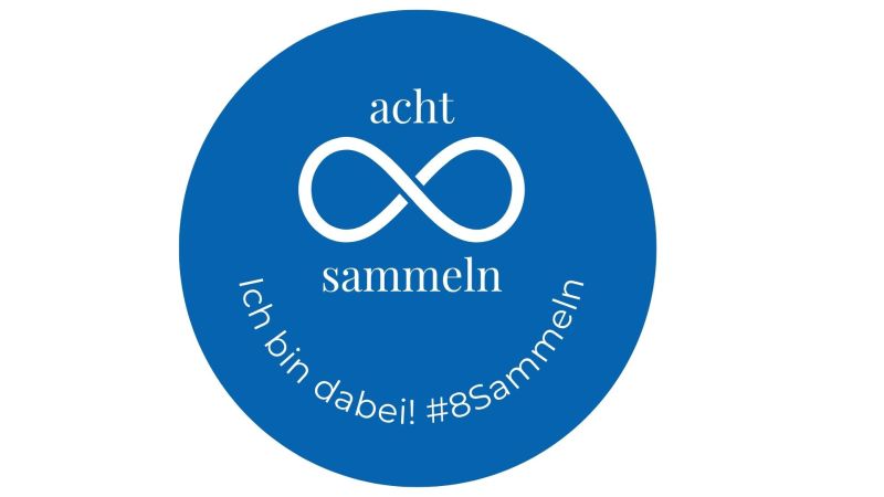 achtsammeln, Grafik mit liegender Lemniskate. Text: Ich bin dabei