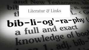 Literatur und Links. Foto Auszug aus Wörterbuch mit Wort bibliography