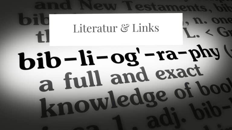 Literatur und Links. Foto Auszug aus Wörterbuch mit Wort bibliography