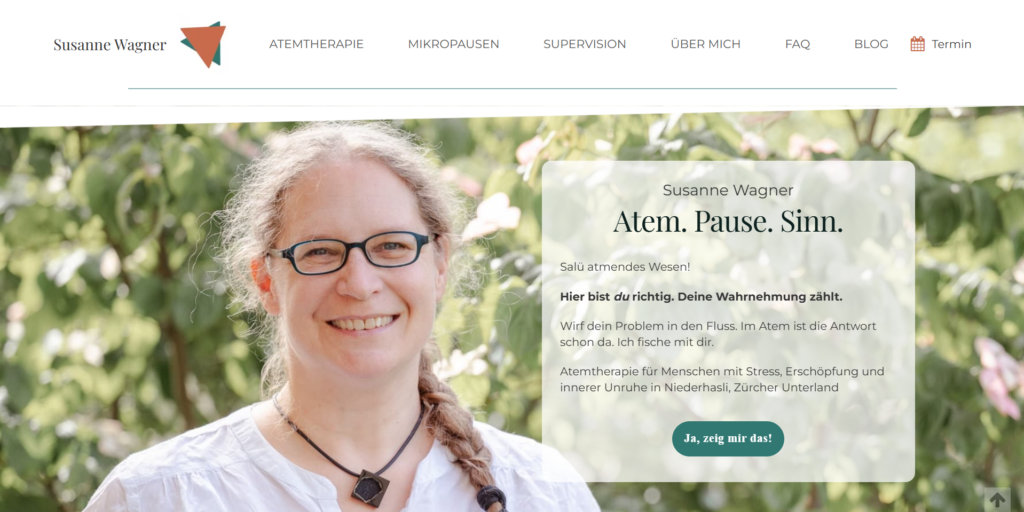 Screenshot Startseite Susanne Wagner Atemtherapie