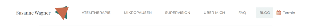Screenshot der Hauptnavigation
